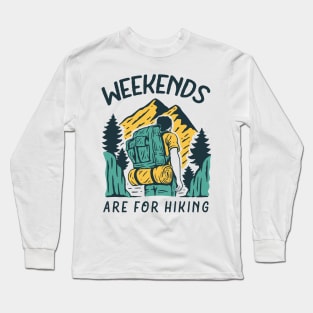 hiking illustration campers Long Sleeve T-Shirt